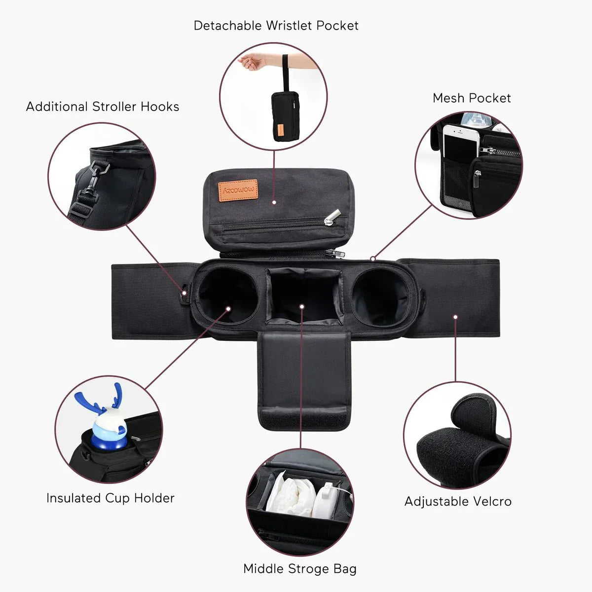 Momcozy Stroller Organizer with Cup Holders - Otloubnow